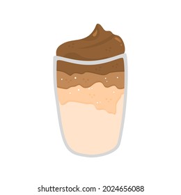 hand drawn Dalgona coffee illustration