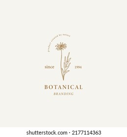 Hand Drawn Dandelion Branch Logo