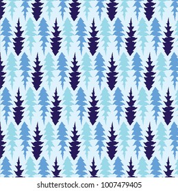 Hand drawn Dandelion leaves vector pattern in blue color palette