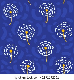 Hand Drawn Dandelion Seamless Pattern