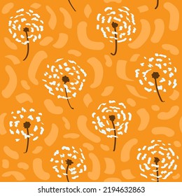 Hand Drawn Dandelion Seamless Pattern