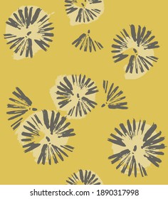 Hand drawn dandelions. Vector seamless pattern. Abstract background.