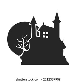 Hand drawn Dark castle vector illustration