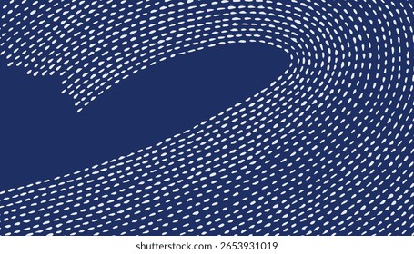 Linha de pincel desenhada à mão onda abstrata e padrão de água em branco e azul, Sashiko japonês e pintura tradicional étnica natureza textura de fundo, gráfico simples para têxtil, tapete