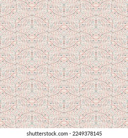 Hand drawn dash lines mosaic seamless pattern. Doodle style broken line endless wallpaper. Dashes motif. Design for fabric , textile print, surface, wrapping, cover. Vector illustration