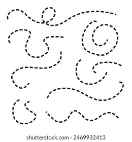 Hand drawn dash set illustration vector.