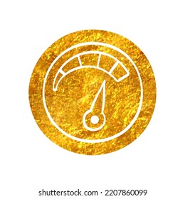 Hand drawn Dashboard icon in gold foil texture vector illustration