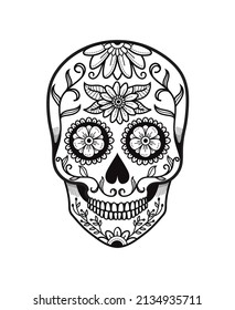 hand drawn of Day of the Dead sugar skulls vector illustration