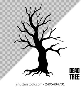Hand gezeichneter toter Baum Silhouette. Halloween Baum.