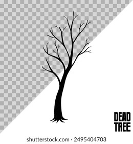 hand drawn dead tree silhouette. halloween tree.