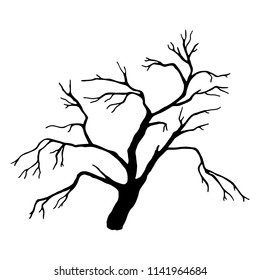 hand drawn dead tree, vector