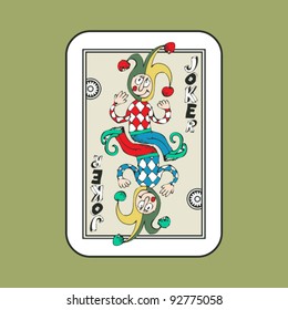 hand drawn deck of cards, doodle joker