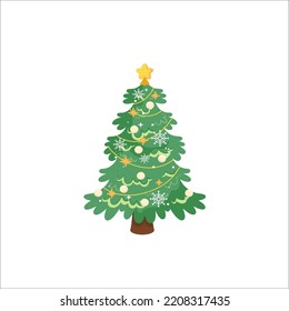 Diseño de árbol de Navidad con decoración de mano.