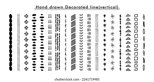 hand drawn decorated line set
