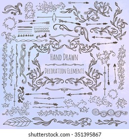 Hand drawn decoration elements.