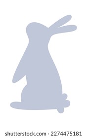 Hand drawn decorative abstract bunny flat icon. Vector illustration