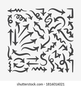 Hand Drawn Decorative Arrow Collection Vector Set