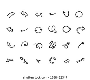 Hand drawn decorative arrow set