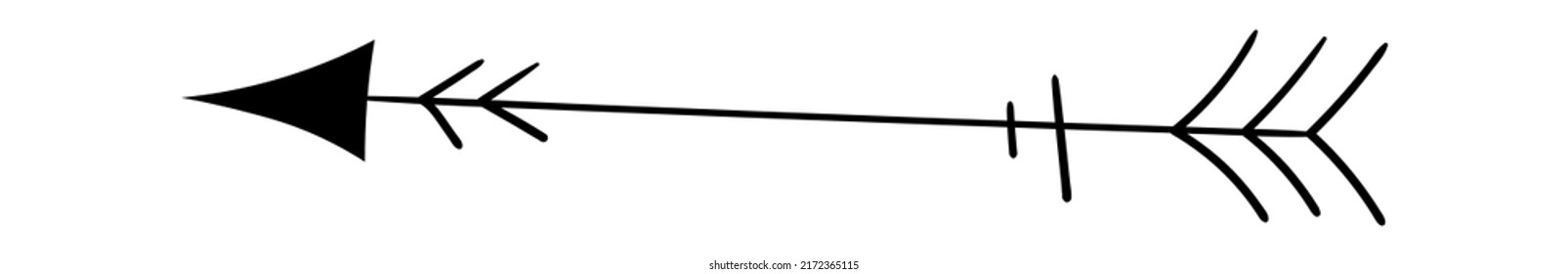 Hand Drawn Decorative Arrow. Vector illustration
