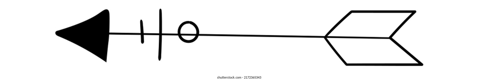 Hand Drawn Decorative Arrow. Vector illustration