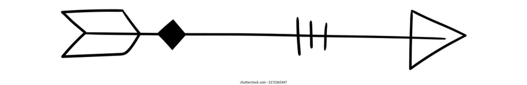 Hand Drawn Decorative Arrow. Vector illustration