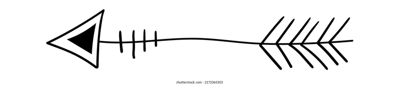 Hand Drawn Decorative Arrow. Vector illustration