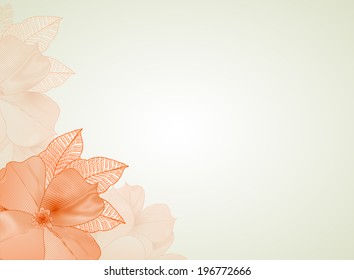 Hand drawn decorative background with flowers