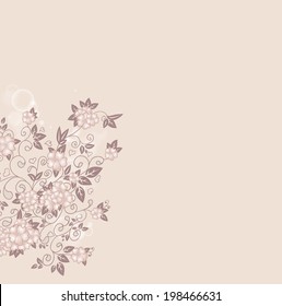 Hand drawn decorative background with flowers