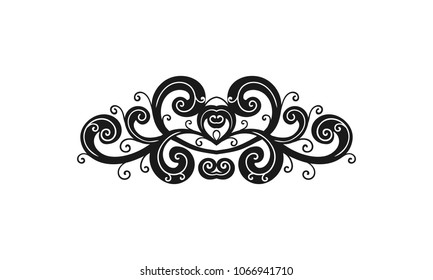 Hand drawn decorative border in retro style. Vintage calligraphic vignette or divider for greeting card, wedding invitation, menu, postcard. Swirls ornament and page decoration. Vector illustration.