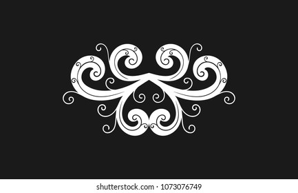 Hand drawn decorative border in retro style. Vintage calligraphic vignette or divider for greeting card, wedding invitation, menu, postcard. Swirls ornament and page decoration. Vector illustration.