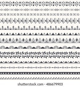 Hand drawn decorative borders and pattern brushes