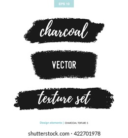 Handgezeichnete Ziertextur aus Holzkohle. Vektordesign-Element, schwarzer Kohlefleck für Banner, Hintergrund.