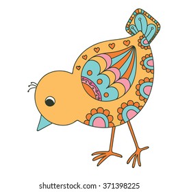 Hand drawn decorative chick
