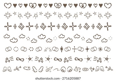 Conjunto de ilustración de línea divisoria decorativa dibujada a mano