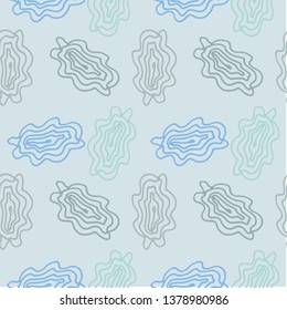 hand drawn decorative elements blue seamless pattern. vector illustration