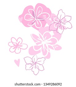 Hand Drawn Decorative elements for design, flowers frame. Vector illustration with flowers.
