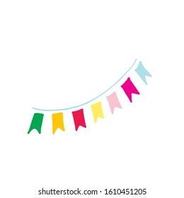 hand drawn decorative flags in doodle style in vector. decorative flags decorative element for greeting cards, posters and other designs