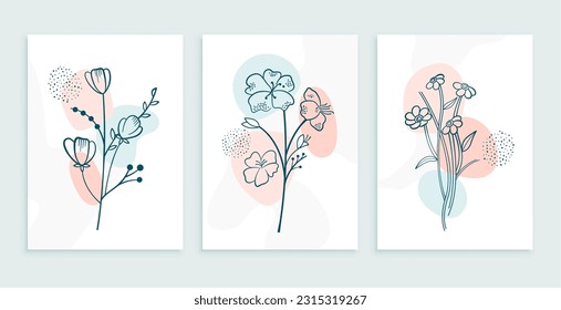 hand drawn decorative floral banner in collection vector