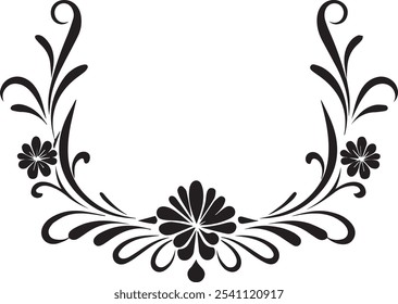 Vector de remolinos florales decorativos dibujados a mano