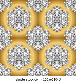 Hand drawn decorative frame, album cover, greeting card, vintage Art deco style. Vector abstract floral wreath from golden doodle fantasy leaves and flower on a white, yellow and black colors.