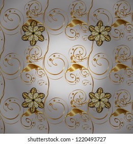 Hand drawn decorative frame, album cover, greeting card, vintage Art deco style. Vector abstract floral wreath from golden doodle fantasy leaves and flower on a gray, neutral and brown colors.