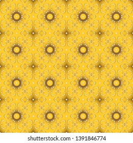 Hand drawn decorative frame, album cover, greeting card, vintage Art deco style. Vector abstract floral wreath from golden doodle fantasy leaves and flower on a yellow and white colors.