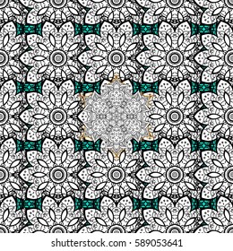 Hand drawn decorative frame, album cover, greeting card, vintage Art deco style. Vector abstract floral wreath from white doodle fantasy leaves and flower on a blue background.