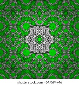 Hand drawn decorative frame, album cover, invitation, greeting card, vintage Art deco style. Vector abstract floral wreath from white doodle fantasy leaves and flower on a green background.