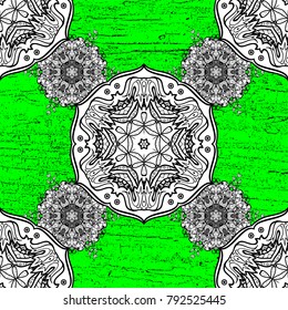 Hand drawn decorative frame, album cover, invitation, greeting card, vintage Art deco style. Vector abstract floral wreath from green doodle fantasy leaves and flower on a colors.