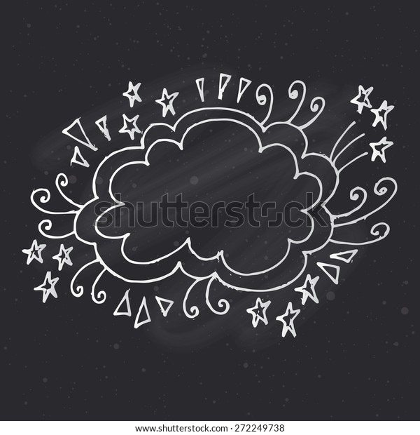 Hand Drawn Decorative Frame Chalkboard Background Stock Vector