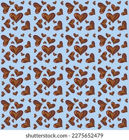 Hand drawn decorative heart pattern