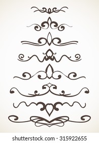 Hand drawn decorative line border set