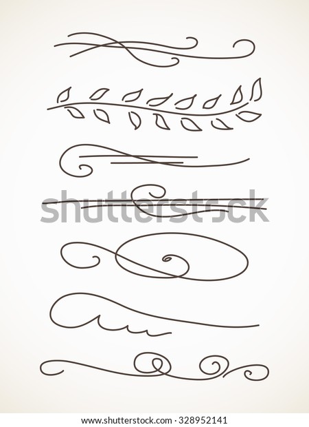 Hand drawn decorative\
line border set