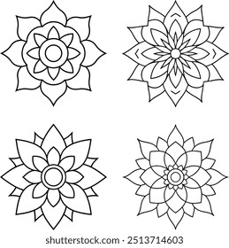Hand drawn decorative mandala collection, vector, illustration, vector art, clip art.